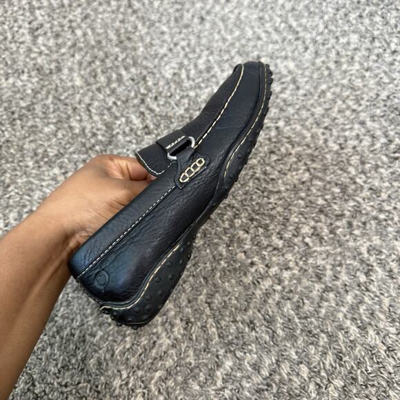 Born Black Leather Loafers Driving Slip On Shoes Women's Size US 6.5 Comfort - Picture 2 of 9